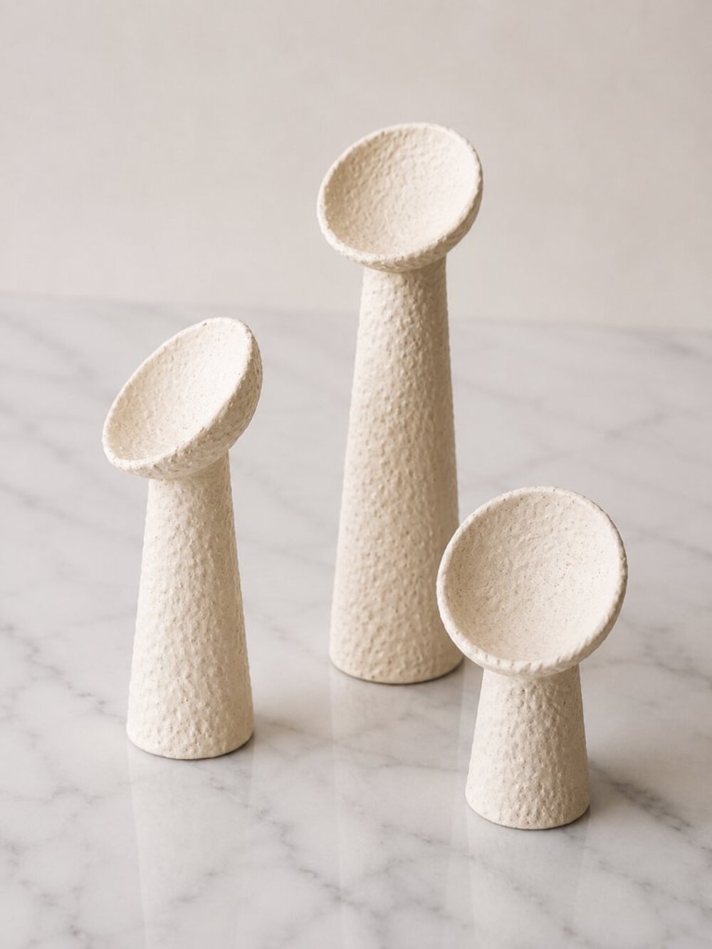 Iggy Tillandsia Air Plant Holders Set of 3 Ceramic Pedestal Planters Sculpture
